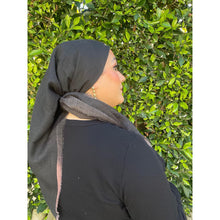 Ombre Cotton Square - Peach-Neutral/Black-Squares-The Little Tichel Lady