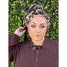 Cozy Israeli Print Headwrap + Tassel Details - Neutral Print-Long Wrap-The Little Tichel Lady
