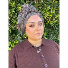 Cozy Israeli Print Headwrap + Tassel Details - Olive Paisley-Long Wrap-The Little Tichel Lady