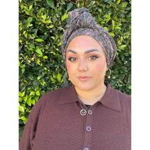 Cozy Israeli Print Headwrap + Tassel Details - Olive Paisley-Long Wrap-The Little Tichel Lady