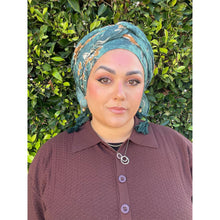 Cozy Israeli Print Headwrap + Tassel Details - Tie-Dye Floral-Long Wrap-The Little Tichel Lady