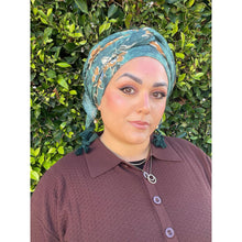Cozy Israeli Print Headwrap + Tassel Details - Tie-Dye Floral-Long Wrap-The Little Tichel Lady