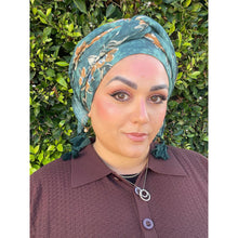 Cozy Israeli Print Headwrap + Tassel Details - Tie-Dye Floral-Long Wrap-The Little Tichel Lady