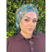 Cozy Israeli Print Headwrap + Tassel Details - Tie-Dye Floral-Long Wrap-The Little Tichel Lady