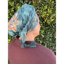 Cozy Israeli Print Headwrap + Tassel Details - Tie-Dye Floral-Long Wrap-The Little Tichel Lady