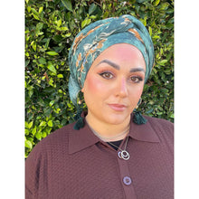Cozy Israeli Print Headwrap + Tassel Details - Tie-Dye Floral-Long Wrap-The Little Tichel Lady