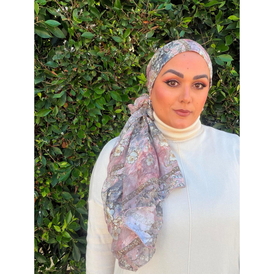 Rinati Lakel - Yom Yom, Luxurious Pink Floral-Specialty Items-The Little Tichel Lady
