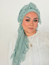 Signature XL Israeli Cotton Square - Muted Turquoise-square-The Little Tichel Lady