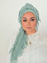 Signature XL Israeli Cotton Square - Muted Turquoise-square-The Little Tichel Lady