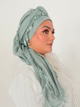 Signature XL Israeli Cotton Square - Muted Turquoise-square-The Little Tichel Lady