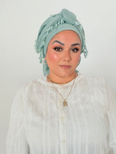 Signature XL Israeli Cotton Square - Muted Turquoise-square-The Little Tichel Lady