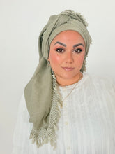 Signature XL Israeli Cotton Square - Muted Olive-square-The Little Tichel Lady