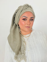 Signature XL Israeli Cotton Square - Muted Olive-square-The Little Tichel Lady