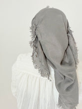 Signature XL Israeli Cotton Square - Gray/Black-square-The Little Tichel Lady