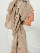 Signature XL Israeli Cotton Square - Neutral-square-The Little Tichel Lady