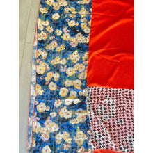 Israeli Harmonia 3-in-1 Headwraps - Blue/Orange Floral-Long wrap-The Little Tichel Lady