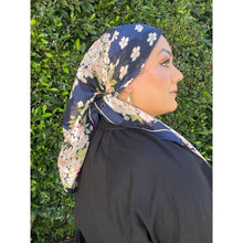 YSL Authentic Designer Headscarf, Navy Floral-Designer headscarf-The Little Tichel Lady