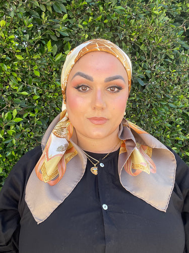 Ferragamo Authentic Vintage Designer Headscarf, Safari Story-Designer headscarf-The Little Tichel Lady