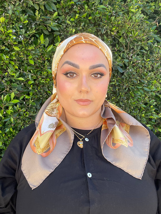 Ferragamo Authentic Vintage Designer Headscarf, Safari Story-Designer headscarf-The Little Tichel Lady