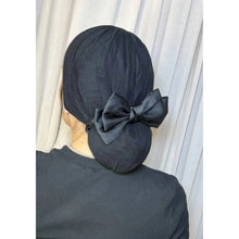 Avigail Lahiani, Headpiece - Black Bow Scrunchie-Headband-The Little Tichel Lady