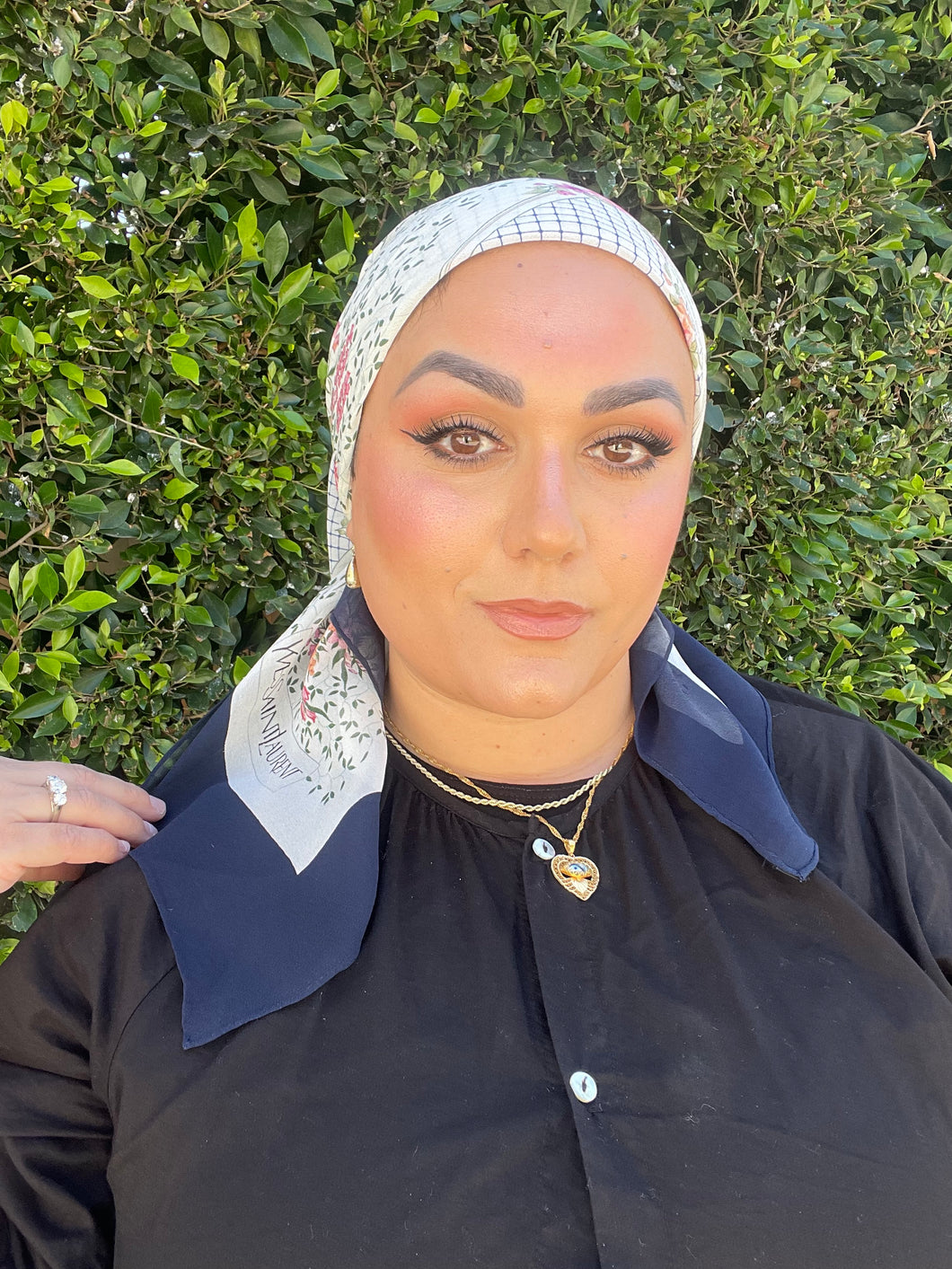 YSL Authentic Designer Headscarf,  Floral Panels