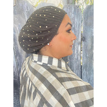 Studded Crystal Beret - Gray-Beret-The Little Tichel Lady