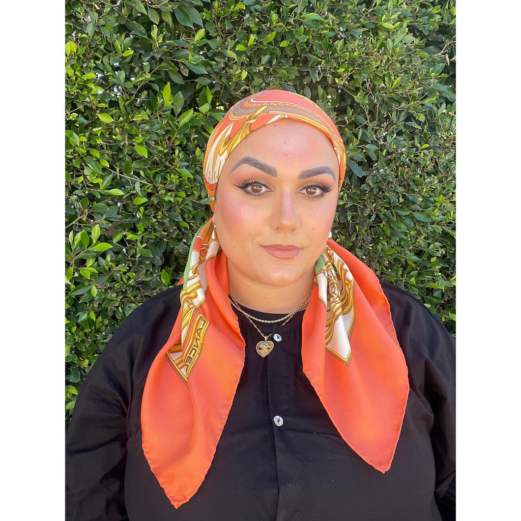 Lancel Authentic Vintage Designer Headscarf, Nautical Print-Designer headscarf-The Little Tichel Lady