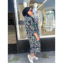 Ladies Modest Cocoon Swim Dress - Leaf Print, S-XL-dress-The Little Tichel Lady