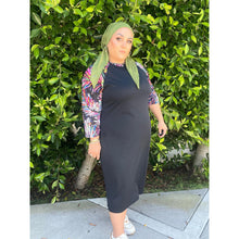 Ladies Modest Swim Dress - Black/Multi, S-3X-dress-The Little Tichel Lady