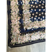 YSL Authentic Designer Headscarf, Navy Floral-Designer headscarf-The Little Tichel Lady