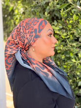 Leopard Print Square Tichel - Black/Rust-square-The Little Tichel Lady