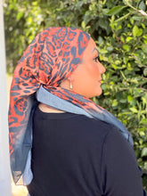 Leopard Print Square Tichel - Black/Rust-square-The Little Tichel Lady