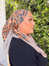 Leopard Print Square Tichel - Latte/Black-square-The Little Tichel Lady