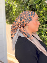 Leopard Print Square Tichel - Latte/Black-square-The Little Tichel Lady