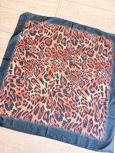 Leopard Print Square Tichel - Black/Rust-square-The Little Tichel Lady
