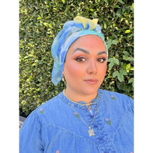 Watercolor Gauzy Floral Wrap - Yellow/Blue-Long Wrap-The Little Tichel Lady