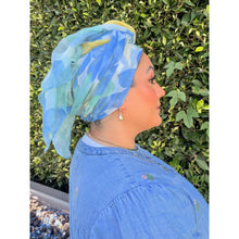 Watercolor Gauzy Floral Wrap - Yellow/Blue-Long Wrap-The Little Tichel Lady