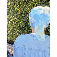 Watercolor Gauzy Floral Wrap - Yellow/Blue-Long Wrap-The Little Tichel Lady