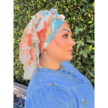 Watercolor Gauzy Floral Wrap - Rust/Yellow-Long Wrap-The Little Tichel Lady