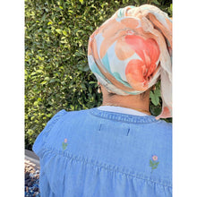 Watercolor Gauzy Floral Wrap - Rust/Yellow-Long Wrap-The Little Tichel Lady
