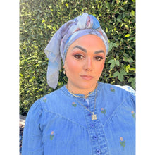 Watercolor Gauzy Floral Wrap - Purple/Gray-Long Wrap-The Little Tichel Lady