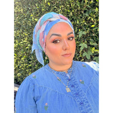 Watercolor Gauzy Floral Wrap - Pink/Blue-Long Wrap-The Little Tichel Lady