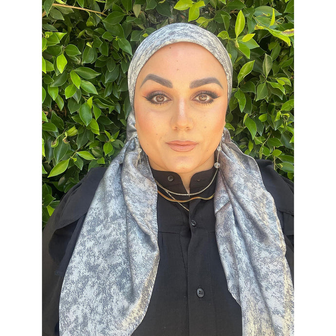 Afterglow Shimmer Square - Steel Shadow-Squares-The Little Tichel Lady