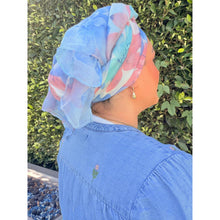 Watercolor Gauzy Floral Wrap - Pink/Blue-Long Wrap-The Little Tichel Lady