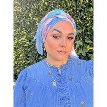 Watercolor Gauzy Floral Wrap - Pink/Blue-Long Wrap-The Little Tichel Lady