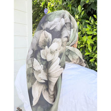 Heirloom Bloom Square Tichel - Olive-square-The Little Tichel Lady