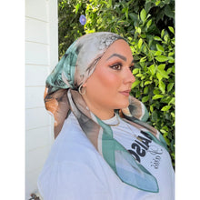 Heirloom Bloom Square Tichel - Green/Rust-square-The Little Tichel Lady