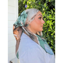 Heirloom Bloom Square Tichel - Green/Rust-square-The Little Tichel Lady