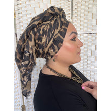 Israeli Voluminous Print Wrap - Caramel-Long Wrap-The Little Tichel Lady