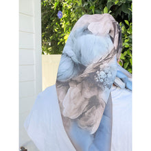 Heirloom Bloom Square Tichel - Blue-square-The Little Tichel Lady